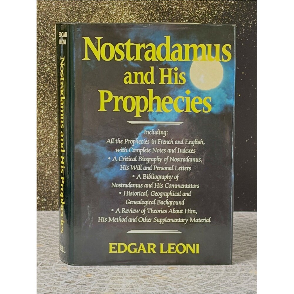1982 Nostradamus and His Prophecies Edgar Leoni HC Dust Jacket Vintage Occult